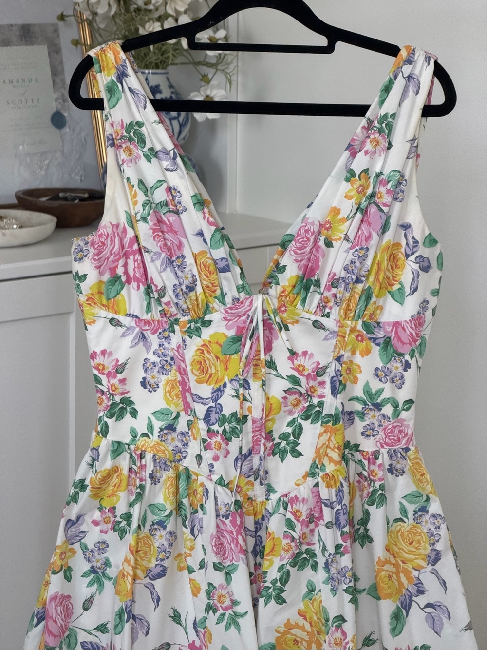 House of CB White Maxi Dress with Pink & Yellow Floral Print - Picture 2 of 9